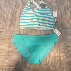SO Swimwear Separates in Aqua and White Stripes